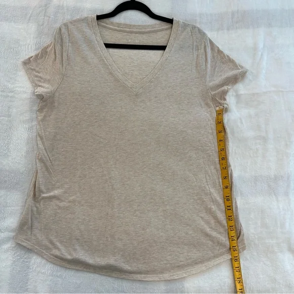 Mossimo Supply Co. Beige V-Neck Short Sleeve Top, XXL - Picture 6 of 6